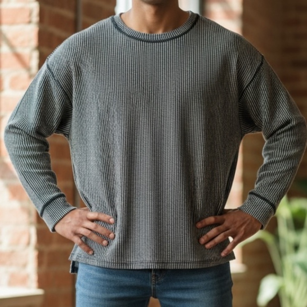 🆕Mens Large Striped Pullover Top